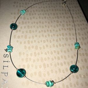 Silpada Turquoise, Glass & Sterling Necklace